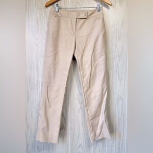 WHBM Perfect Form Pants Women's Size 2 R Slim Ankle Dress Shell Tan Pockets LNC